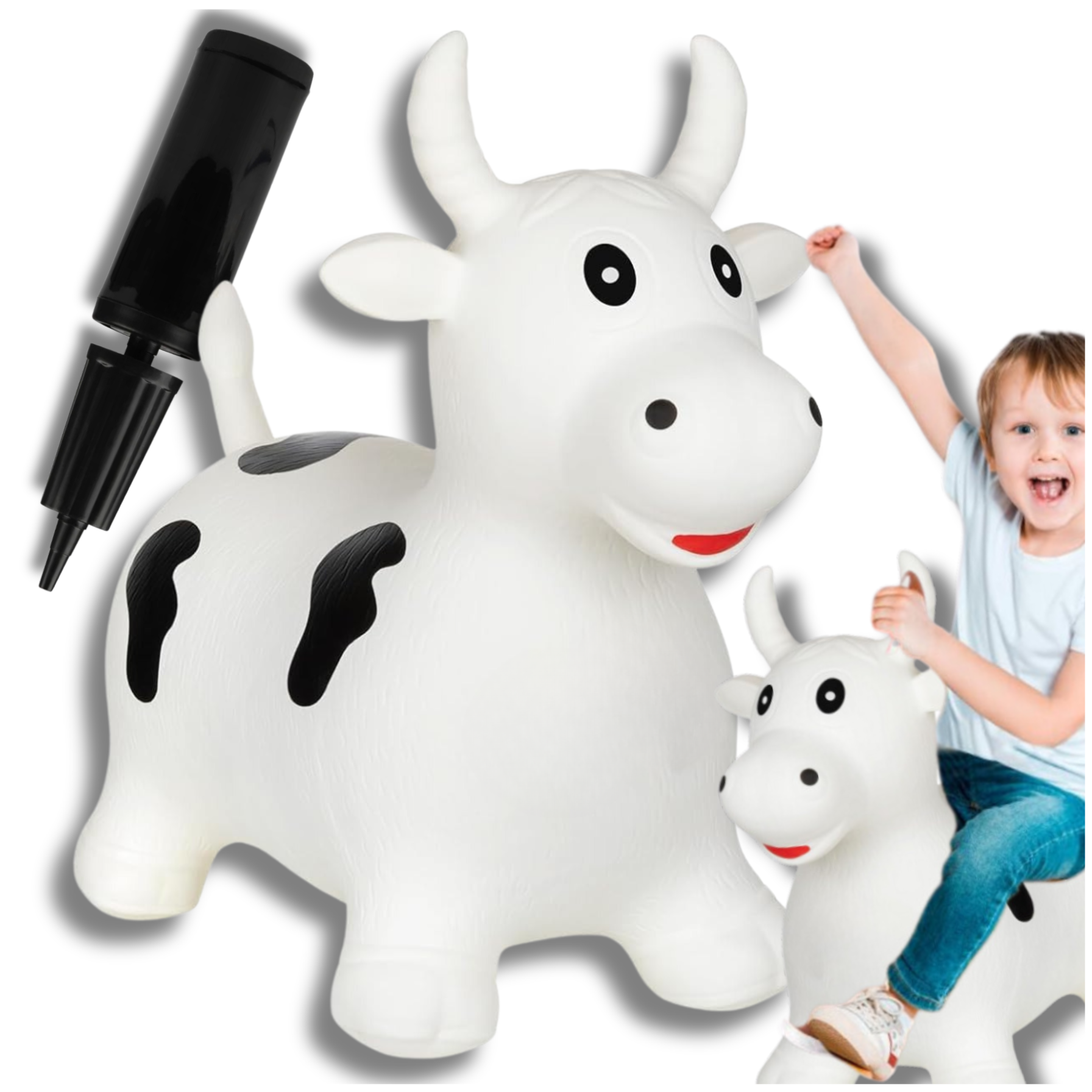 Kids Rubber Bouncing Jumping Inflatable Toy Cow (with a pump)