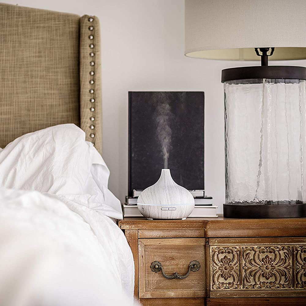 Electric Ultrasonic Air Humidifier / Diffuser / Aromatherapy - 400 ml, White Wood (2)