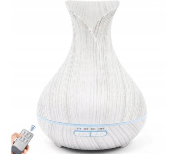 SPA-15 White Wood Electric Ultrasonic Air Humidifier / Diffuser / Aromatherapy, 400 ml
