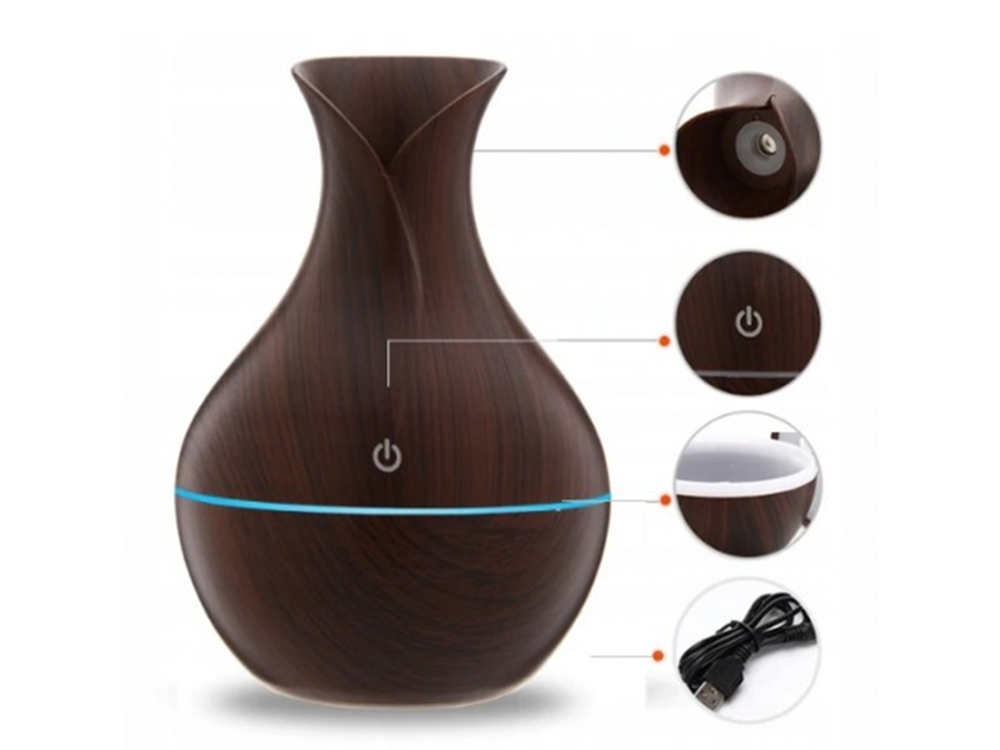 Air Humidifier, Aroma Diffuser, Aromatherapy, RGB Illumination, USB, Dark Brown (0)