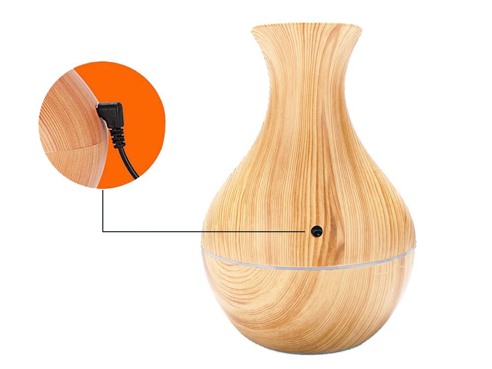 Air Humidifier, Aroma Diffuser, Aromatherapy, RGB Illumination, USB, Light Brown (1)