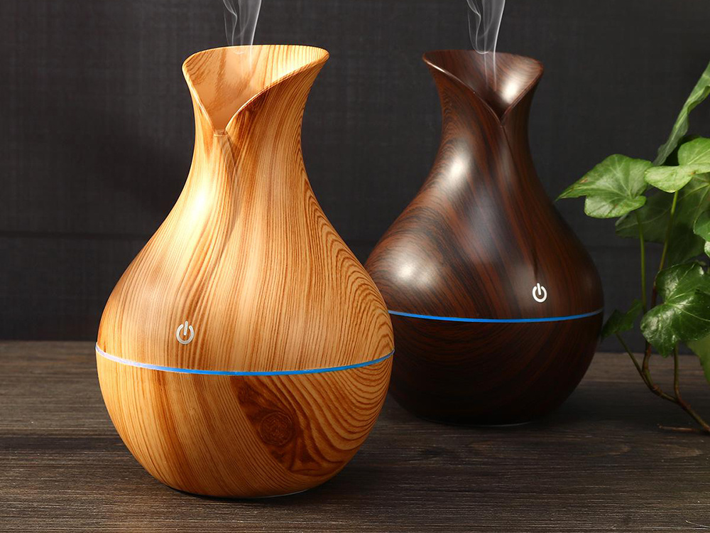 Air Humidifier, Aroma Diffuser, Aromatherapy, RGB Illumination, USB, Light Brown (4)