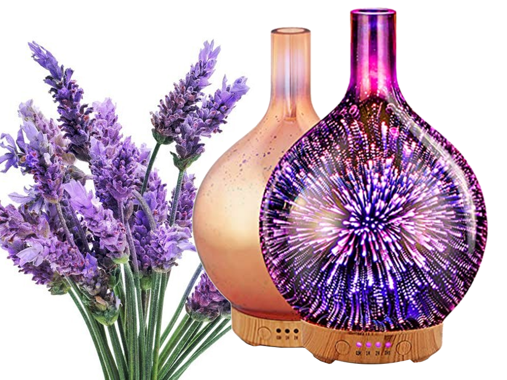 Aroma Diffuser & Humidifier with 3D Glass RGB Night Light, Copper (2)