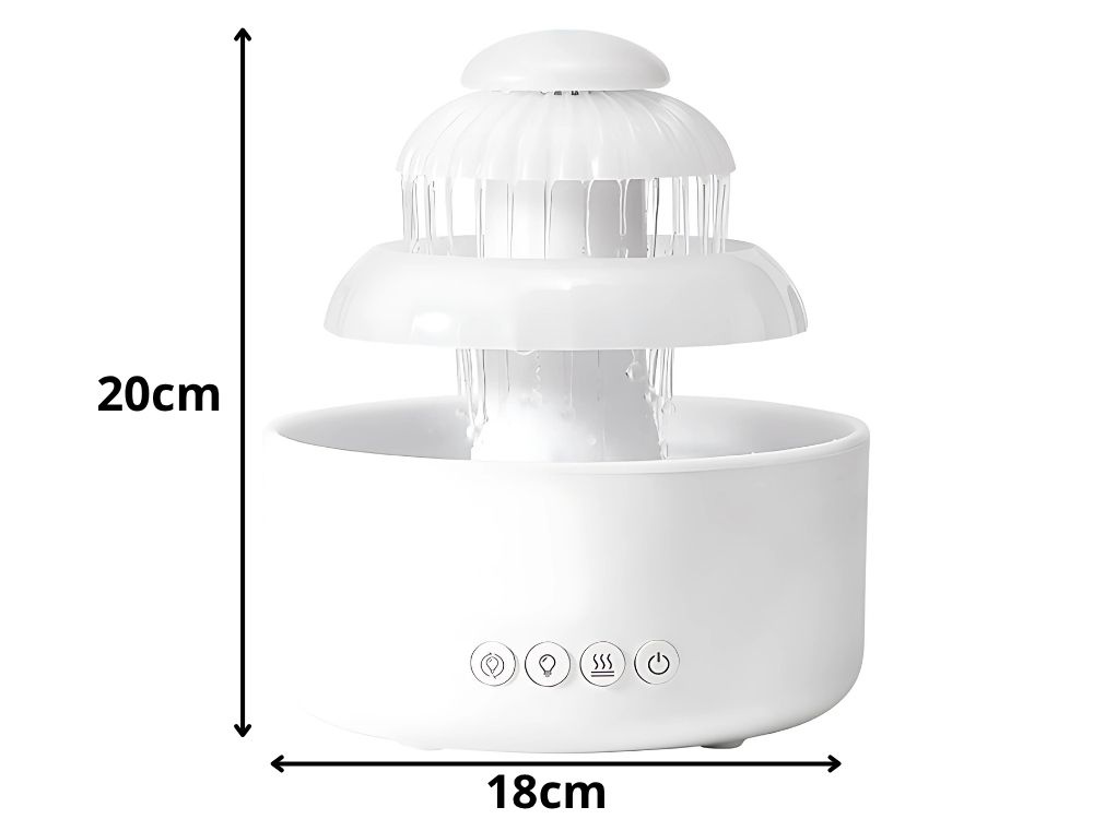 Fountain Air Humidifier and Aroma Diffuser with 7-Colour LED Night Light, 600ml (3)