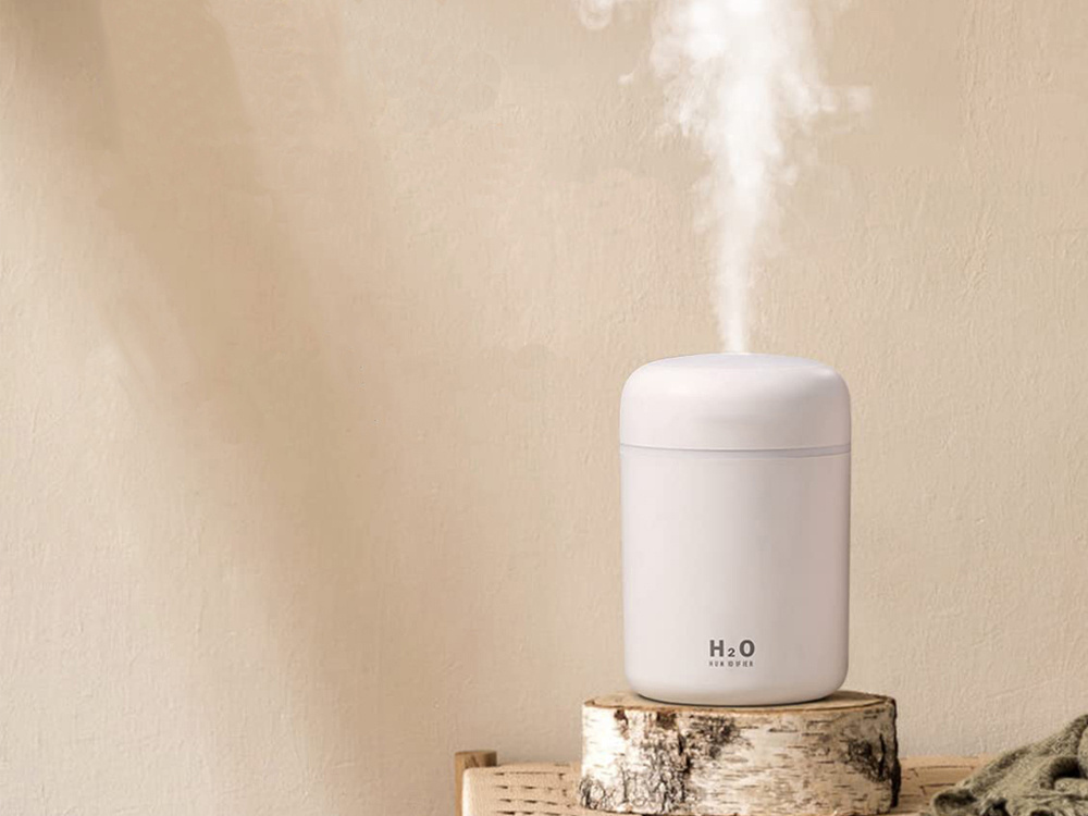 Mini Air Humidifier and Essential Oil Diffuser with RGB Light, USB, White (1)