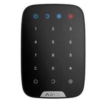 Ajax KeyPad Plus — wireless control keypad with card/key fob access, black