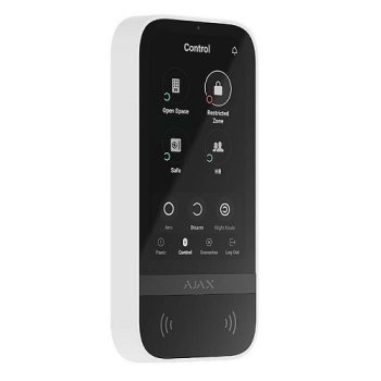 Ajax KeyPad TouchScreen — wireless keypad with touchscreen, white