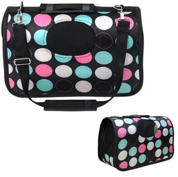 Pet carrier bag for small dog or cat, adjustable shoulder strap