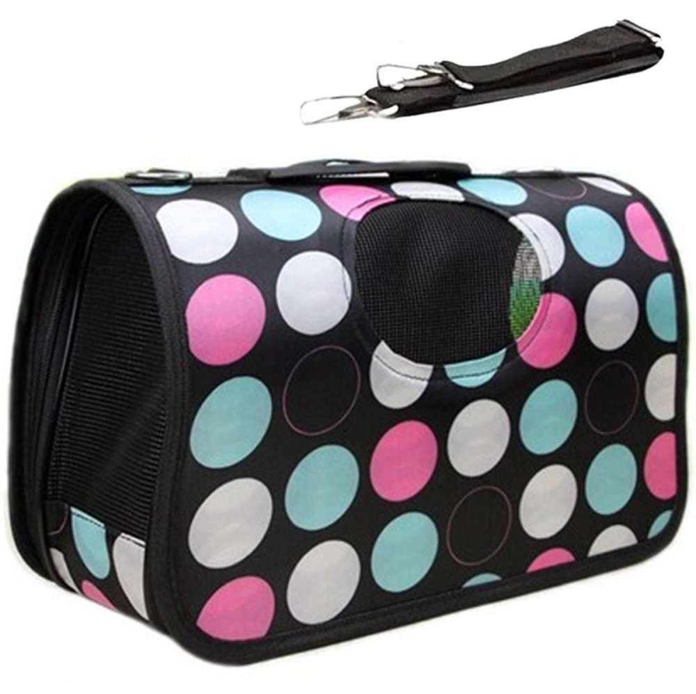 Pet carrier bag for small dog or cat, adjustable shoulder strap (1)
