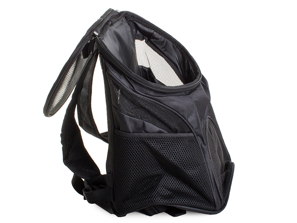 Front pet carrier backpack for dog or cat, black (3)