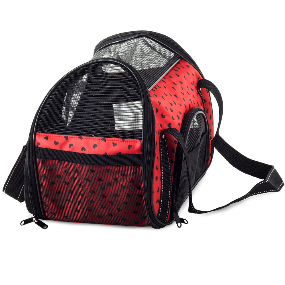 Soft-Sided Pet Travel Carrier for Small Dogs, Cats, and Rabbits, Red (0)
