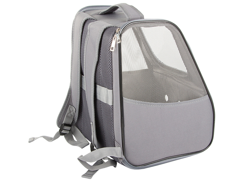 Ventilated Pet Carrier Backpack for Cats and Small Dogs with Window, Grey (1)
