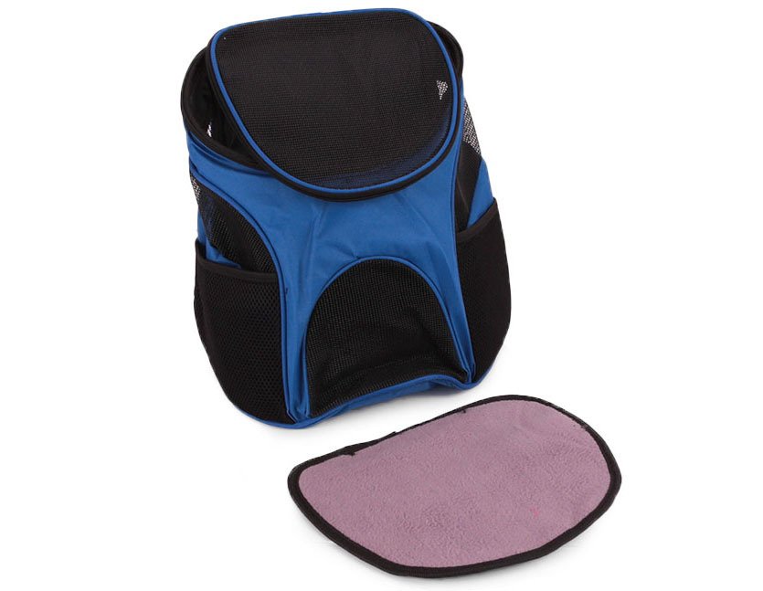 Foldable Mesh Cat Dog Backpack Bag Pet Carrier, Blue (3)