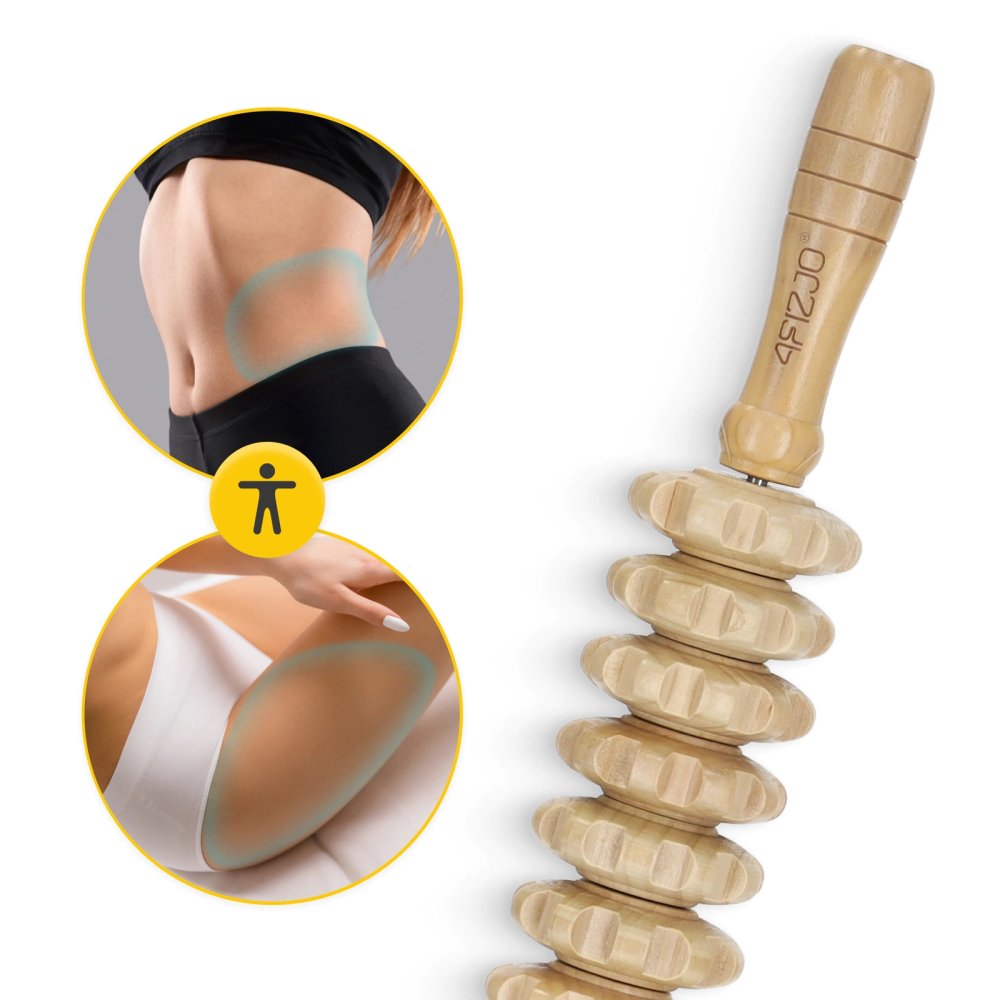 4FIZJO Wooden Massage Roller for Cellulite Relief, 42 cm, brown (0)