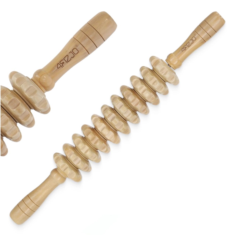 4FIZJO Wooden Massage Roller for Cellulite Relief, 42 cm, brown (3)