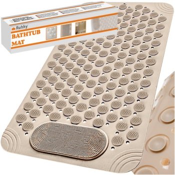 Ruhhy 24495 Anti-Slip Massaging Bath and Shower Mat, Beige