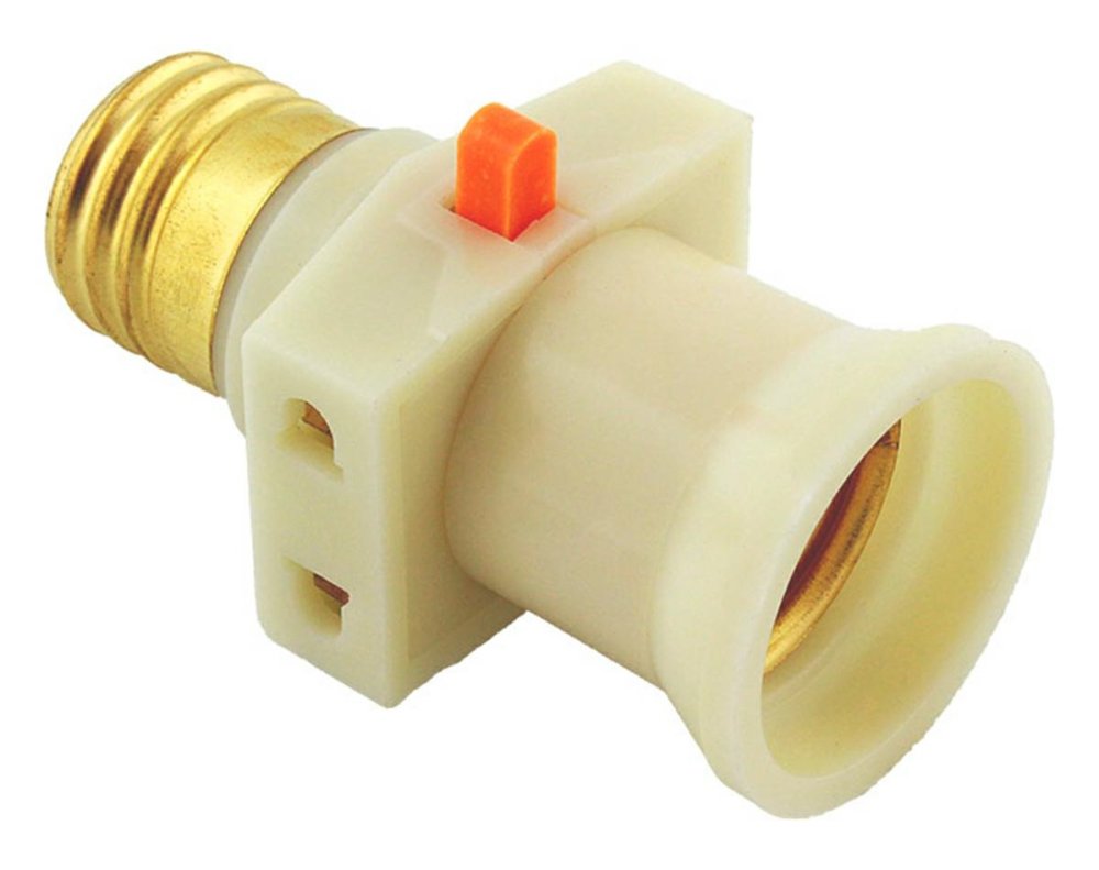E27 bulb socket splitter adapter with 2 outlets, white (1)