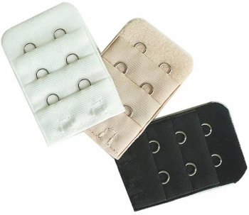 Bra extender set, 3 pcs, white, black, nude