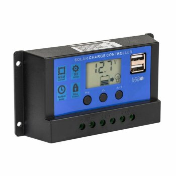 40A Solar Charge Controller 12V 24V PWM Regulator with LCD Display and Dual USB Ports