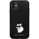 Apple iPhone 11 6.1\" Karl Lagerfeld Silicone C Metal Pin Case Cover (KLHCN61SMHCNPK), Black