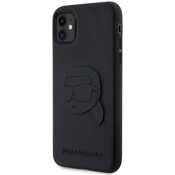 Apple iPhone 11 6.1'' Karl Lagerfeld Rubber Karl Head 3D Cover Case, Black (0)