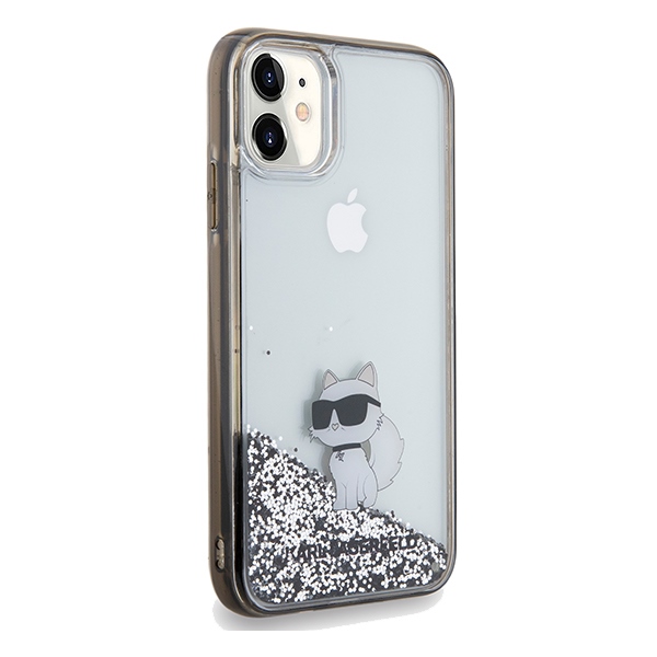 Apple iPhone 11 6.1'' Karl Lagerfeld Liquid Glitter Choupette Cover Case, Transparent (2)