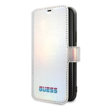 Apple iPhone 11 Pro 5.8'' Guess Iridescent Bookcase Cover (GUFLBKN58BLD), Silver