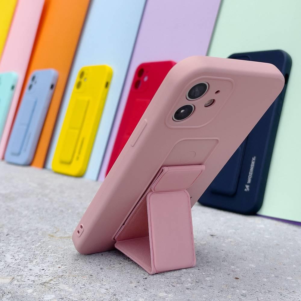 Apple Iphone 11 Pro 5.8" Wozinsky Flexible Silicone Kickstand Case Cover, Pink (2)
