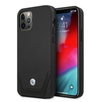 Apple iPhone 12 / 12 Pro 6,1" BMW Leather Perforate Sides Case Cover (BMHCP12MRSWPK), Black