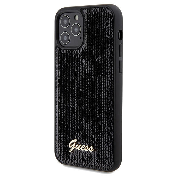 Guess Sequin Script Metal case for iPhone 12/12 Pro - black (0)