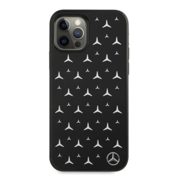 Mercedes MEHCP12MESPBK iPhone 12/12 Pro 6,1" black hardcase Silver Stars Pattern (1)