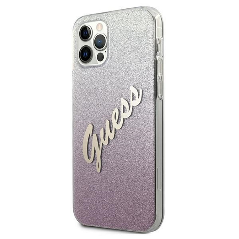 Apple iPhone 12 / 12 Pro 6.1'' Guess Gradient Script Case Cover (GUHCP12MPCUGLSPI), Pink (0)