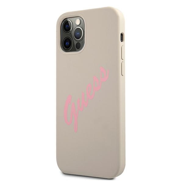 Apple iPhone 12 / 12 Pro 6.1'' Guess Silicone Vintage Case Cover (GUHCP12MLSVSGP), Gray Pink (0)