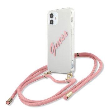 Apple iPhone 12 mini 5.4'' Guess Script Vintage Case Cover (GUHCP12SCRTVSPI), Pink