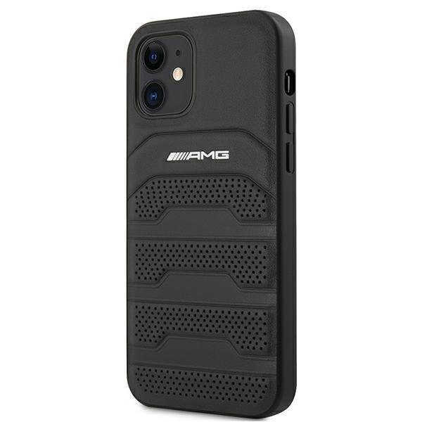 Apple iPhone 12 mini 5.4'' AMG Leather Debossed Lines Case Cover (AMHCP12SGSEBK), Black (0)