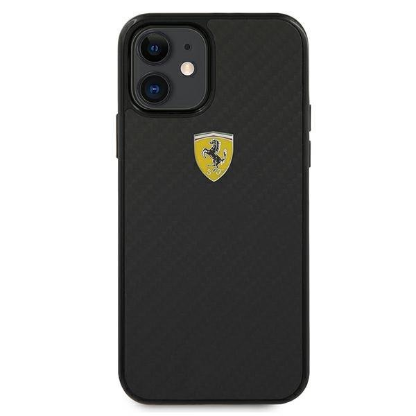 Ferrari FERCAHCP12SBK iPhone 12 mini 5.4" black/black hardcase On Track Real Carbon (1)