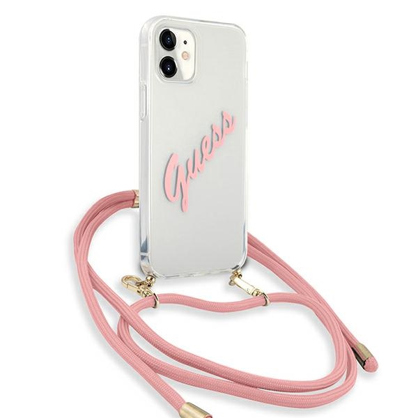 Apple iPhone 12 mini 5.4'' Guess Script Vintage Case Cover (GUHCP12SCRTVSPI), Pink (1)