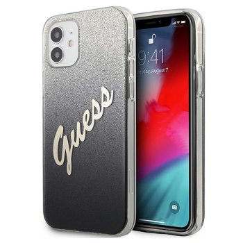 Apple iPhone 12 mini 5.4'' Guess Gradient Script Case Cover (GUHCP12SPCUGLSBK), Black