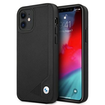 BMW iPhone 12 mini Case Leather Deboss, Black