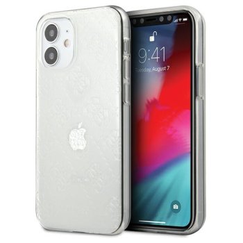 Guess iPhone 12 mini Case 4G 3D Pattern Collection, Transparent