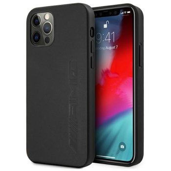 Apple iPhone 12 Pro Max 6.7'' AMG Leather Hot Stamped Case Cover (AMHCP12LDOLBK), Black