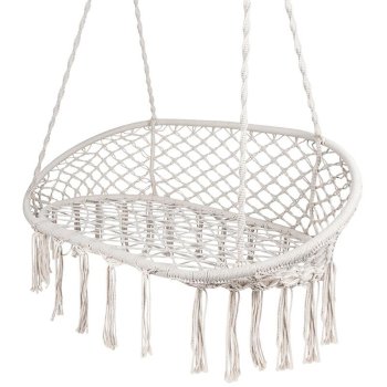Two-person Hanging Hammock Chair Braided Swing for Indoor Outdoor Use