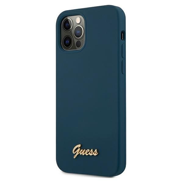 Apple iPhone 12 Pro Max 6.7'' Guess Metal Logo Script Case Cover (GUHCP12LLSLMGBL), Blue (0)