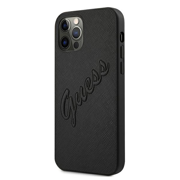 Apple iPhone 12 Pro Max 6.7'' Guess Saffiano Vintage Script Case Cover (Guhcp12lrsavsbk), Black (0)