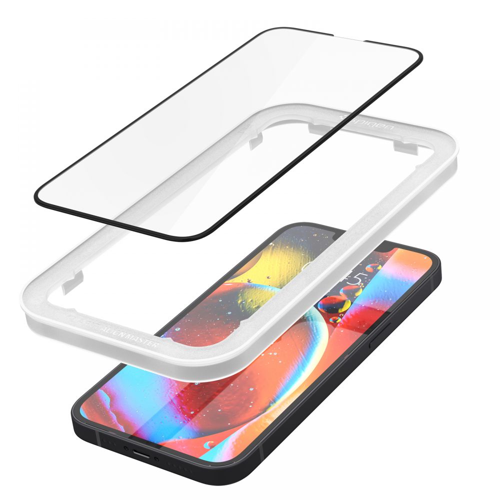 Apple iPhone 14 / 13 / 13 Pro 6.1'' Spigen ALM Glass FC Tempered Glass Screen Protector, Black (0)