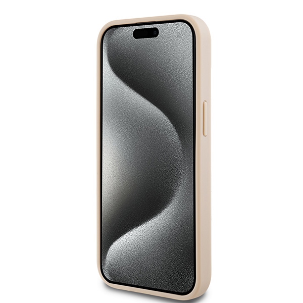 Apple iPhone 14 6.1'' DKNY Leather Mono Stripe Metal Logo Case Cover, Pink (3)