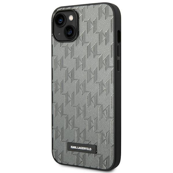 Apple iPhone 14 6.1'' Karl Lagerfeld Saffiano Mono Metal Logo Case Cover (KLHCP14SSAKLHPG), Gray (0)