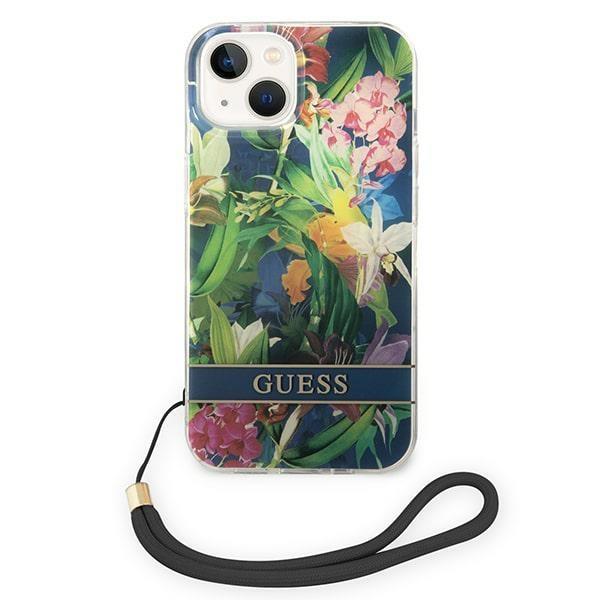 Apple iPhone 14 6.1'' Guess Flower Strap Case Cover (GUOHCP14SHFLSB), Blue (0)