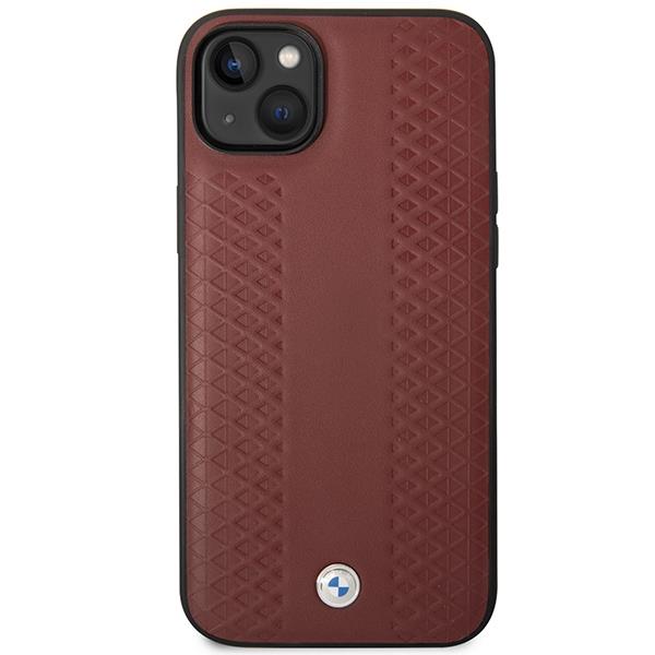 Apple iPhone 14 6.1'' BMW Leather Diamond Pattern Case Cover (BMHCP14S22RFGR), Burgundy (1)