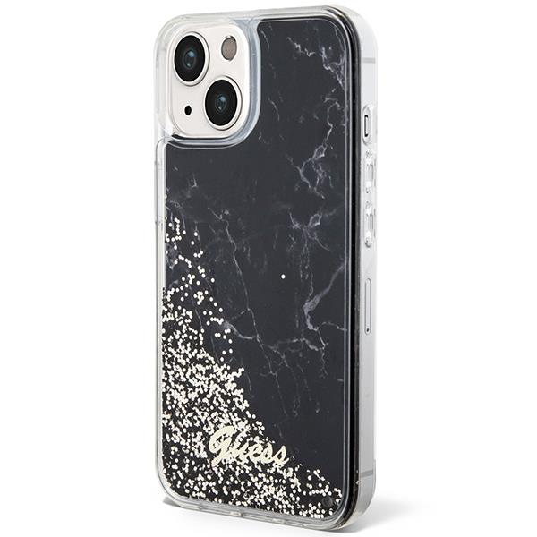 Apple iPhone 14 6.1'' Guess Liquid Glitter Marble Case Cover, Black (0)
